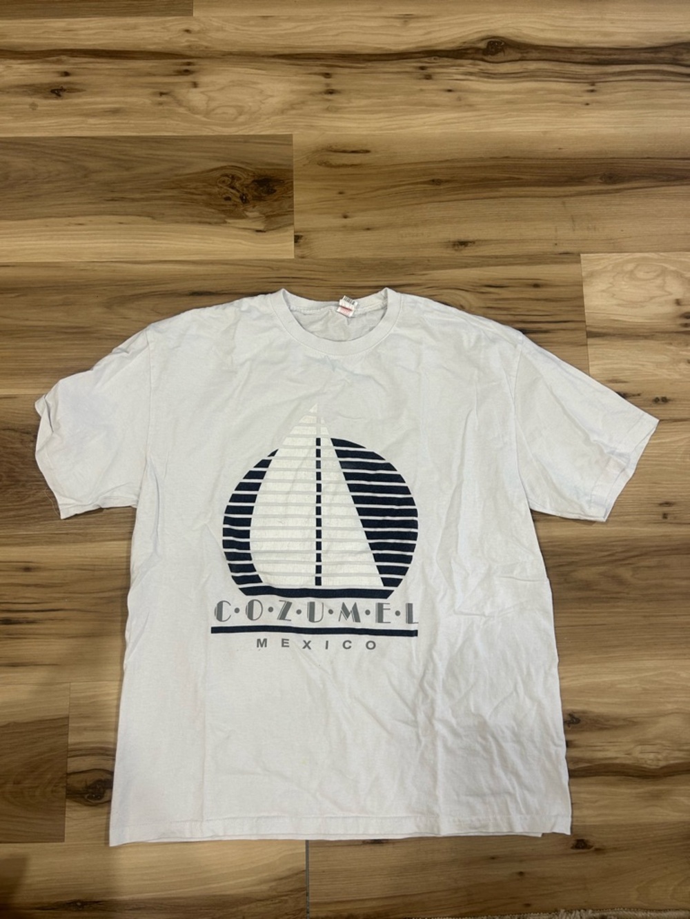 White Cozumel Mexico Graphic Sailboat T-Shirt